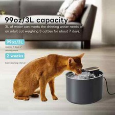 Pet Water Fountain 3L LED 30db Cat Dog Drinking Automatic Dispenser UK