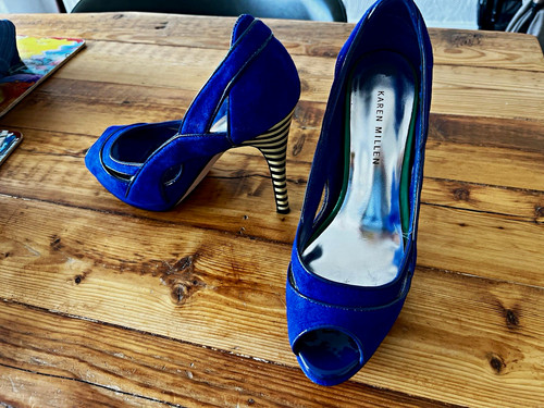 Karen millen blue - blue, suede