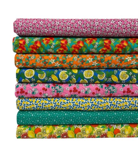 Citrus fruits cotton fabric - fruits,