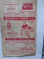 WISBECH TOWN v BATH CITY Southern league 25 October 1958