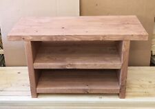 Chunky Rustic TV Stand Entertainment Table Cabinet  Solid Wood 80 cm