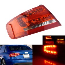 Left Side Red / Clear Lens LED Rear Outer Tail Light For Audi A4 B8 Saloon 09-12