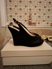 Black Velvet Sling Back Peep