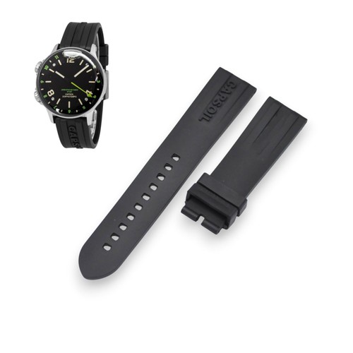 22x20mm black rubber watch - 22x20mm,