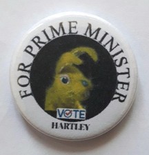 25mm Badge of Hartley Hare For Prime Minister Pipkins Kids TV Show