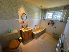 1970s retro avocado bathroom suite including toilet, bidet, bath and single sink
