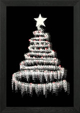 Sparkling Christmas Tree Framed Wall Art Poster Canvas Print Picture