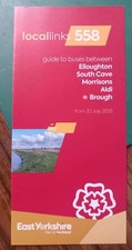 East Yorkshire Bus Timetable For Route 558. Dated 20 July 2025. 