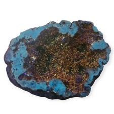 COBALT AURA QUARTZ GEODE PIECE, HEALING CRYSTAL