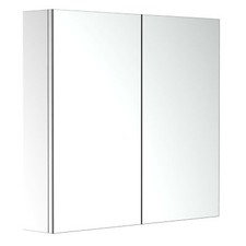 HOMCOM Bathroom Cabinet Double Door Wall Mounted Mirror Stainless Steel