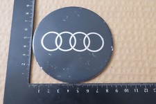 AUDI BLACK/SILVER RINGS LOGO CIRCULAR CAR BADGE 9cm.diameter. Probably NOS