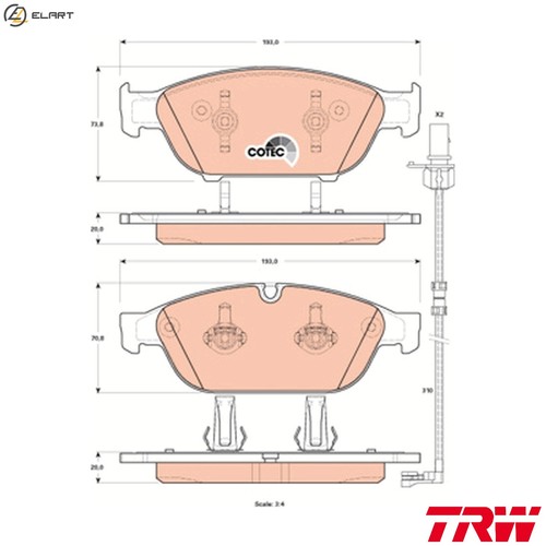 Brake pad set disc - set,