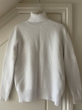 Cream Fleece-Lined Polo Neck Jumper Size 10