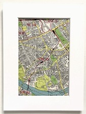 Vintage c. 1950 London Map -