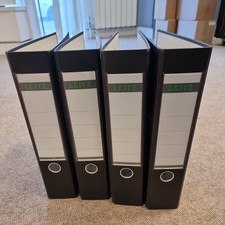 Leitz 10101095 180 Degrees Plastic Lever Arch File A4 80 mm - Black, 4 Pack