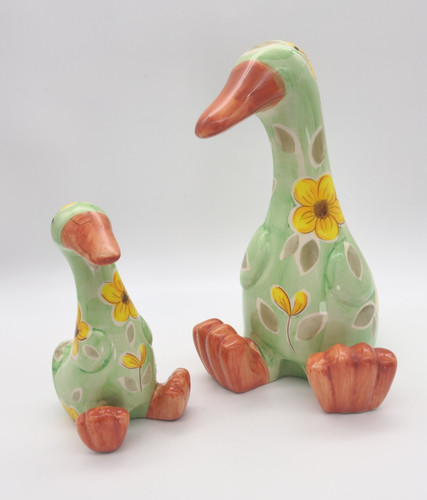 Vintage retro floral duck - 2x,
