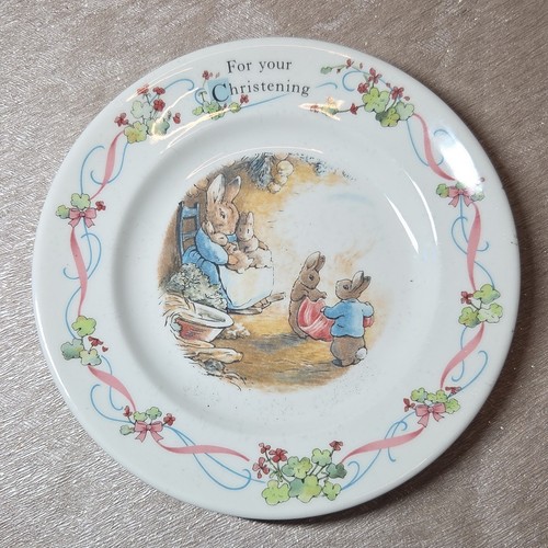 Peter rabbit christening plate