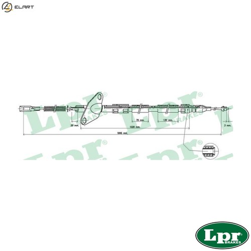 Cable pull parking brake - cable,