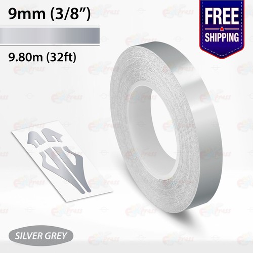 Silver grey 9mm pin - silver, stripe