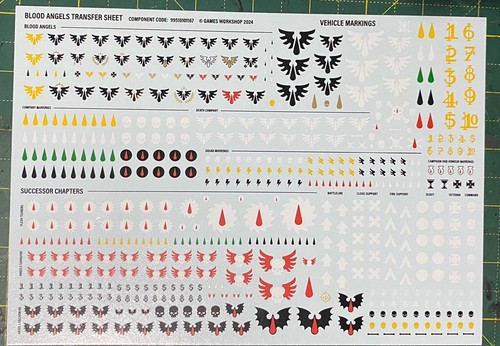 Blood angels transfer sheet - blood,