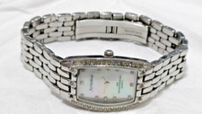 AMADEUS Ladies Crystal Detail MOP Dial Stainless Steel Quartz Watch -Working