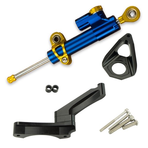 Steering damper with - steering, mounting