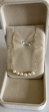 Natural Freshwater Round Pearl 18K Gold Plated Chain Necklace, Genuine Pearls UK