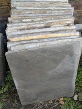 56 x 42.5cm Indian sandstone patio pavers, dark slate coloured, Twickenham Green