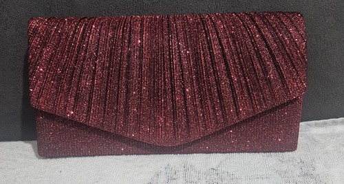 Burgundy clutch bag - bag, glitter