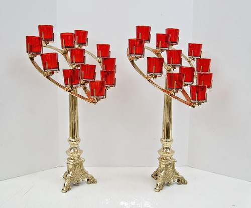 Pair brass heart shape - pair, of