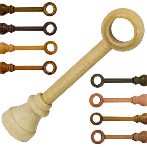 Curtain pole wooden - curtain, bracket