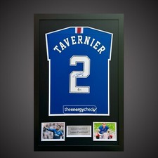 Framed James Tavernier Hand Signed Rangers Football Shirt With COA £275