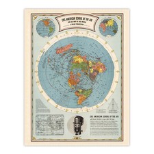 American School Of The Air World Map Radio Vintage Advert Wall Art Poster Print