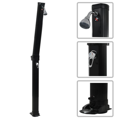 Foldable solar shower black - foldable,