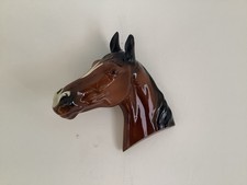 Vintage Ceramic Pottery Horses Head 3D for Wall Mounting Plaque