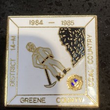 Lions Club Badge District 14M, 1984-1985 - Greene County, Coal Country (3293)