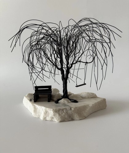 Vintage wire tree sculpture - vintage,