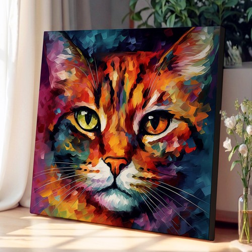 Cat abstract art - abstract, wall