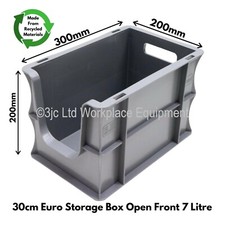 7 Litre Strong Grey Open Front Plastic Parts Storage Container Boxes Box Bins
