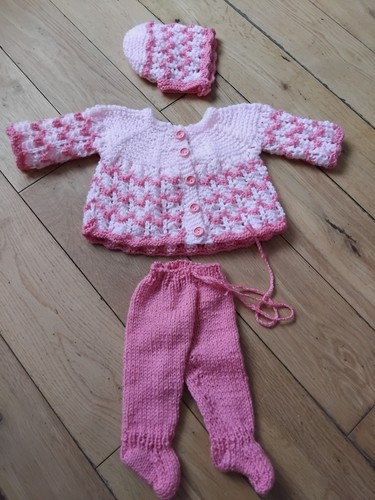 Hand knit baby dolls - hand, clothes