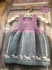 Merry-Go-Round, knitting pattern for Girls Pinafore Dress by Jane Burns
