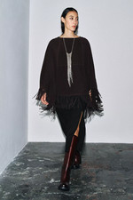 Zara fringed leather cape sold
