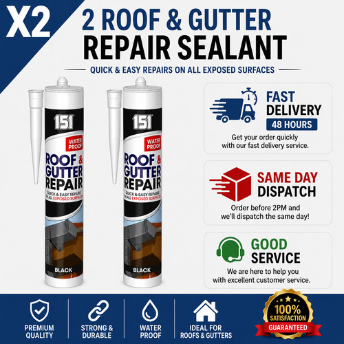 Black roof gutter repair - roof,
