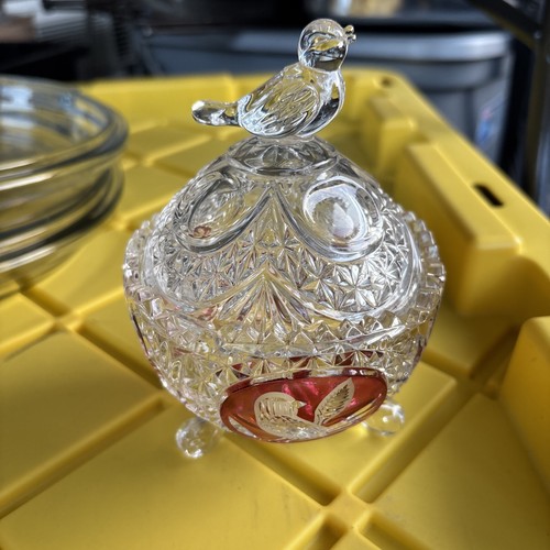 Vintage hofbauer crystal - vintage, red