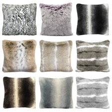 Faux Fur Cushion Cover Striped