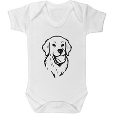 'Golden Retriever Dog With A Tennis Ball' Baby Grows / Bodysuits (GR056754)
