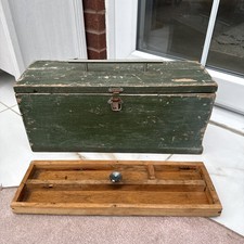 Old Wooden Storage tool box with character Box Organizer  -L 50 X H 21 X D 17cm