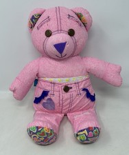 Original Doodle Bear Pink Love Hearts Soft Toys Plushies (K2B) Drawing Doodling