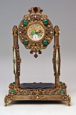 Silver Enamel Table Clock