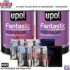 2 X U-POL FANTASTIC POLYESTER CAR BODY FILLER 3LTR UPOL FANT/3 WITH BPO HARDENER